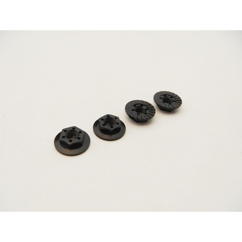 4mm Alloy Serrated Wheel Nut Black - HIRO SEIKO - 48670