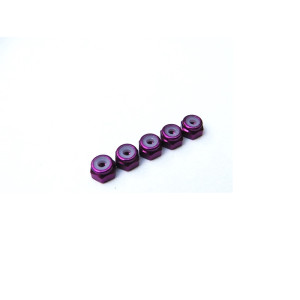 Ecrous nylstop alu 2mm Violet - HIRO SEIKO - 69215