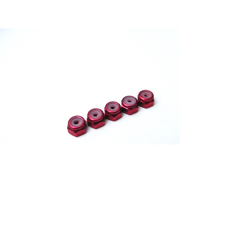  2mm Alloy Nylon Nut  [Red] - 69216 - HIRO SEIKO