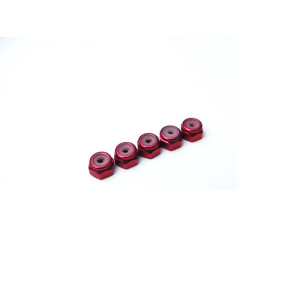  2mm Alloy Nylon Nut  [Red] - 69216 - HIRO SEIKO