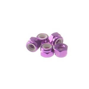 Ecrous nylstop alu 3mm Violet - HIRO SEIKO - 69221