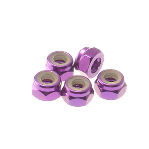 Ecrous nylstop alu 4mm Violet - HIRO SEIKO - 69227