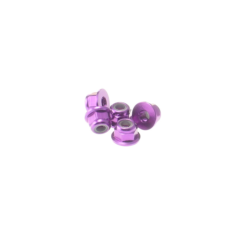 Ecrous épaulés nylstop alu 3mm Violet - HIRO SEIKO - 69239