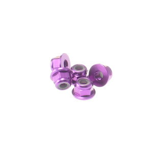 Ecrous épaulés nylstop alu 3mm Violet - HIRO SEIKO - 69239