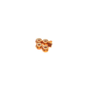  4mm Alloy Nylon Nut  [Orange] - 69559 - HIRO SEIKO