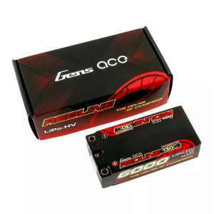 Lipo 2S 6000mah 7.6V HV 130C Shorty PK5 - GENS ACE - GA60002S13D5