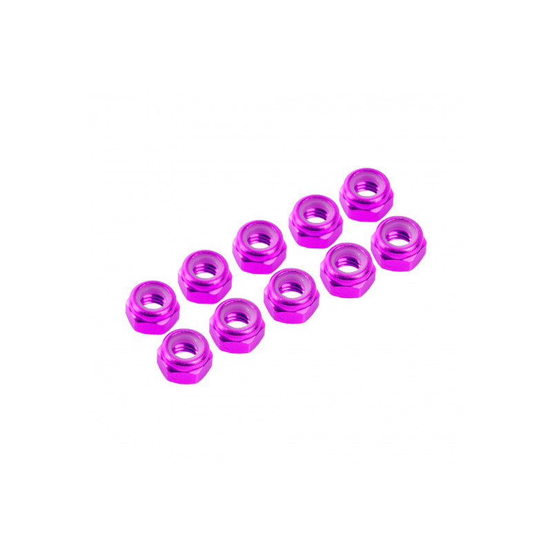 4 mm. ALU. NYLON NUT PINK (10 pcs) - UR1512-PK - ULTIMATE