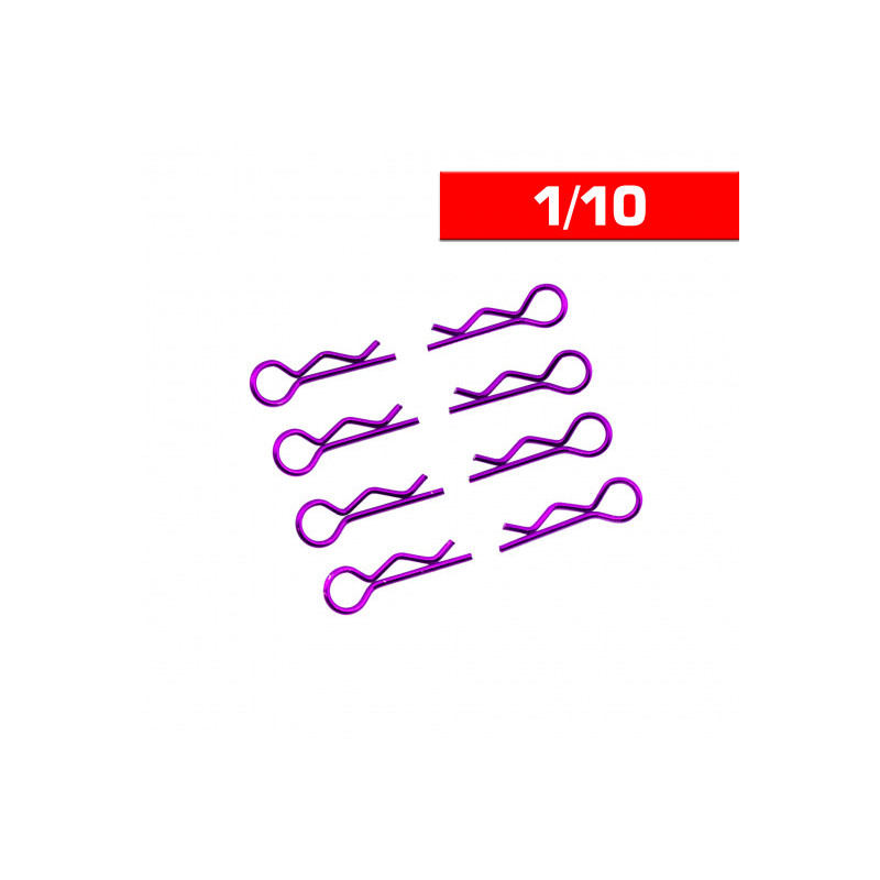 Clips carrosserie 1/10 violet (x8) - ULTIMATE - UR6411-P