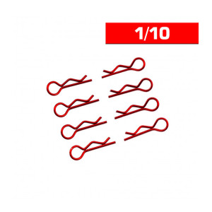 Clips carrosserie 1/10 rouge (x8) - ULTIMATE - UR6411-R