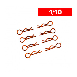 Clips carrosserie 1/10 orange (x8) - ULTIMATE - UR6411-G