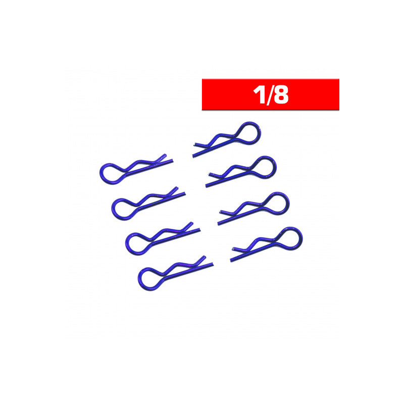 Clips carrosserie 1/8 bleu (x8) - ULTIMATE - UR6412-A