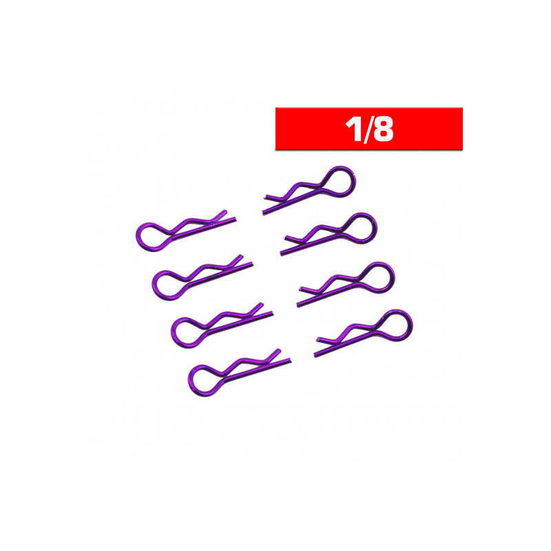 Clips carrosserie 1/8 violet (x8) - ULTIMATE - UR6412-P