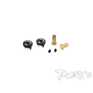 Cache-connecteurs Noir/Noir + PK 4mm (2+2) - T-WORKS - EA-040-4BB