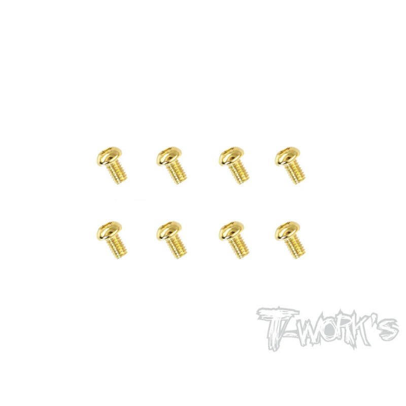 Vis Acier Traitées GOLD BHC 2.5x4mm (8) - T-WORKS - GSS-2504B