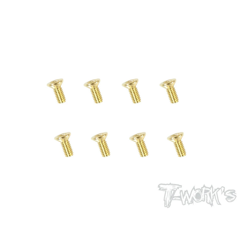 Vis Acier Traitées GOLD FHC 2.5x6mm (8) - T-WORKS - GSS-2506C