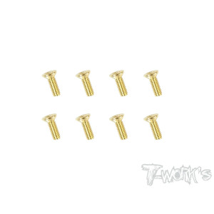 Vis Acier Traitées GOLD FHC 2.5x8mm (8) - T-WORKS - GSS-2508C