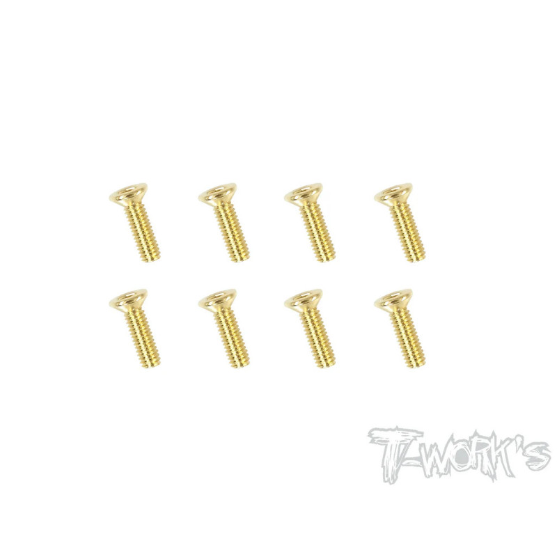 Vis Acier Traitées GOLD FHC 2.5x10mm (8) - T-WORKS - GSS-2510C