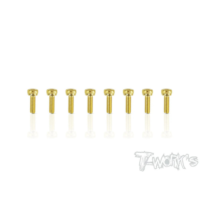 Vis Acier Traitées GOLD CHC 2.5x8mm (8) - T-WORKS - GSS-2508H