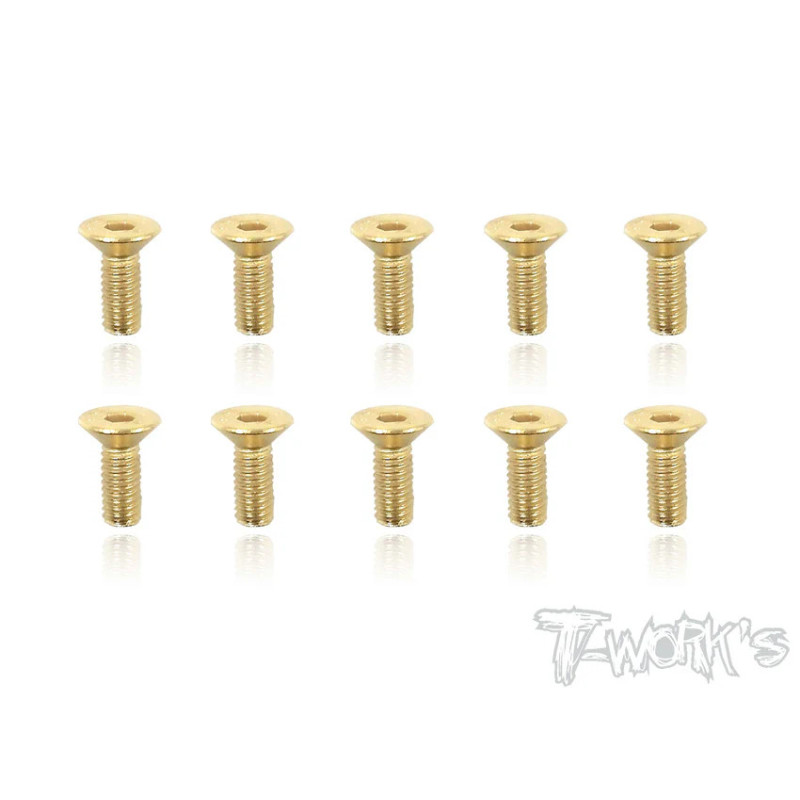 Vis Acier Traitées GOLD FHC 3x8mm (10) - T-WORKS - GSS-308C