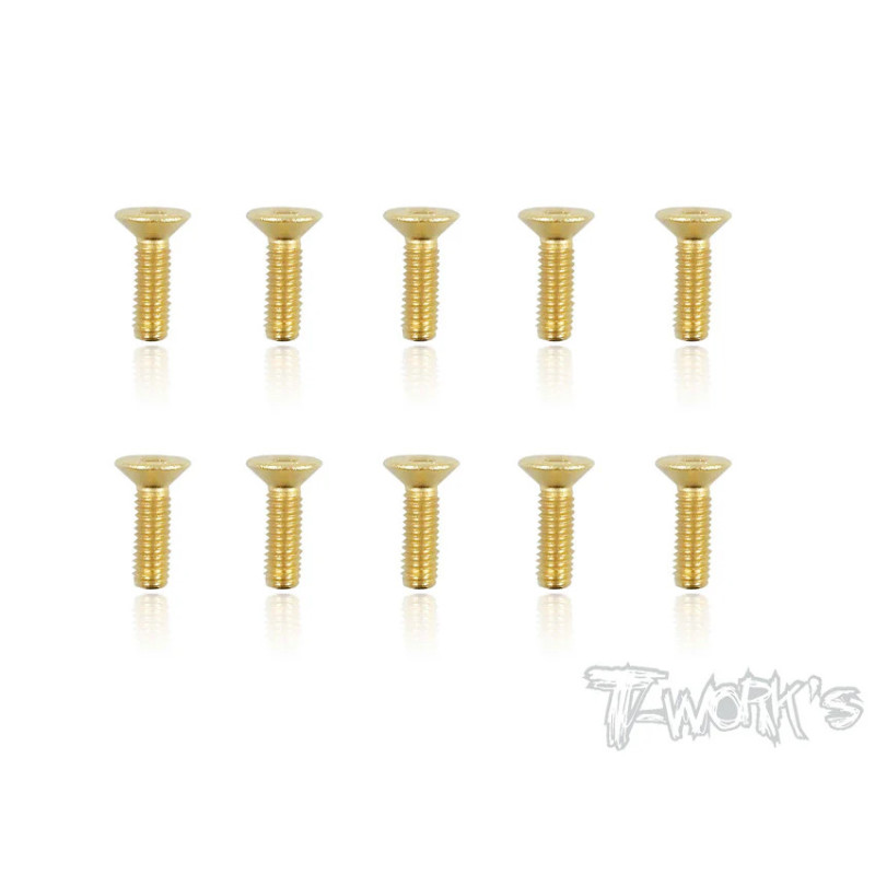 Vis Acier Traitées GOLD FHC 3x10mm (10) - T-WORKS - GSS-310C