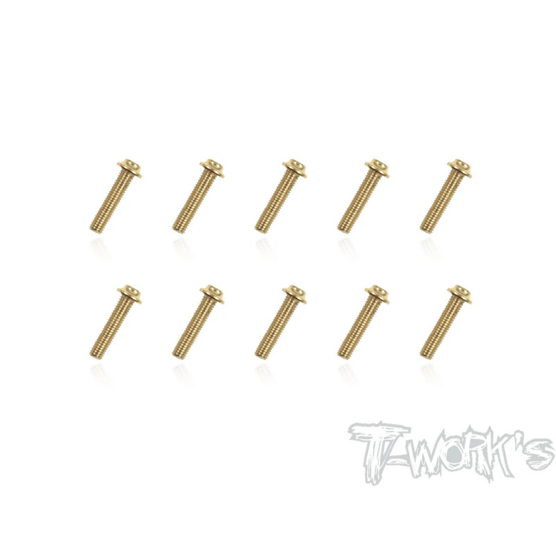 Vis Acier Traitées GOLD Tête UFO 3x14mm (10) - T-WORKS - GSS-314U