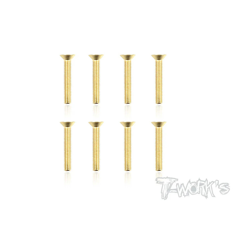 Vis Acier Traitées GOLD FHC 3x18mm (8) - T-WORKS - GSS-318C