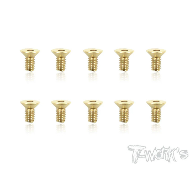 Vis Acier Traitées GOLD FHC 4X6mm (10) - T-WORKS - GSS-406C