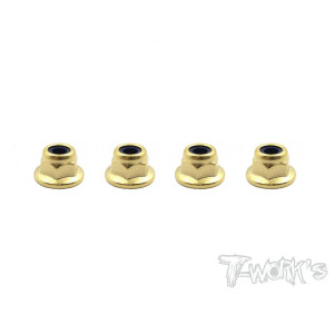 Écrous Nylstop Épaulés M3 GOLD Nitride (4) - T-WORKS - GSS-3FLN