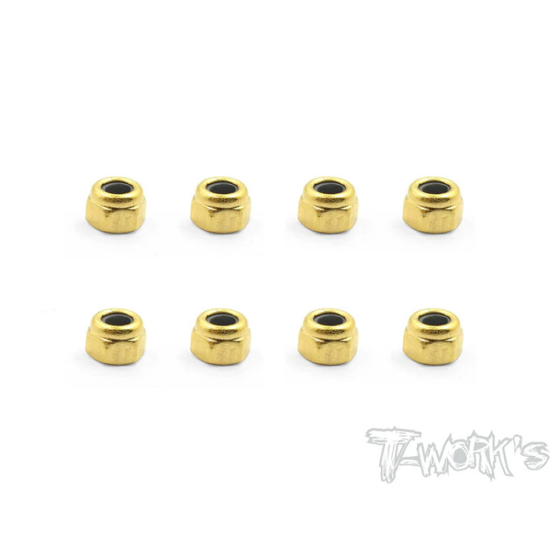 Écrous Nylstop M3 Traités GOLD Nitride (8) - T-WORKS - GSS-3LN