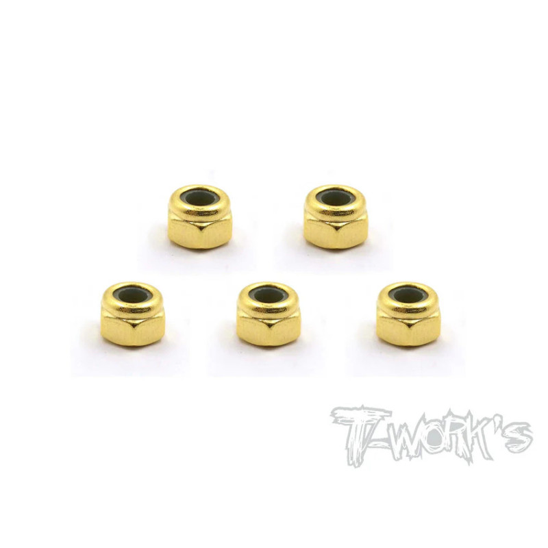 Ecrous Nylstop M4 GOLD (5) - T-WORKS - GSS-4LN