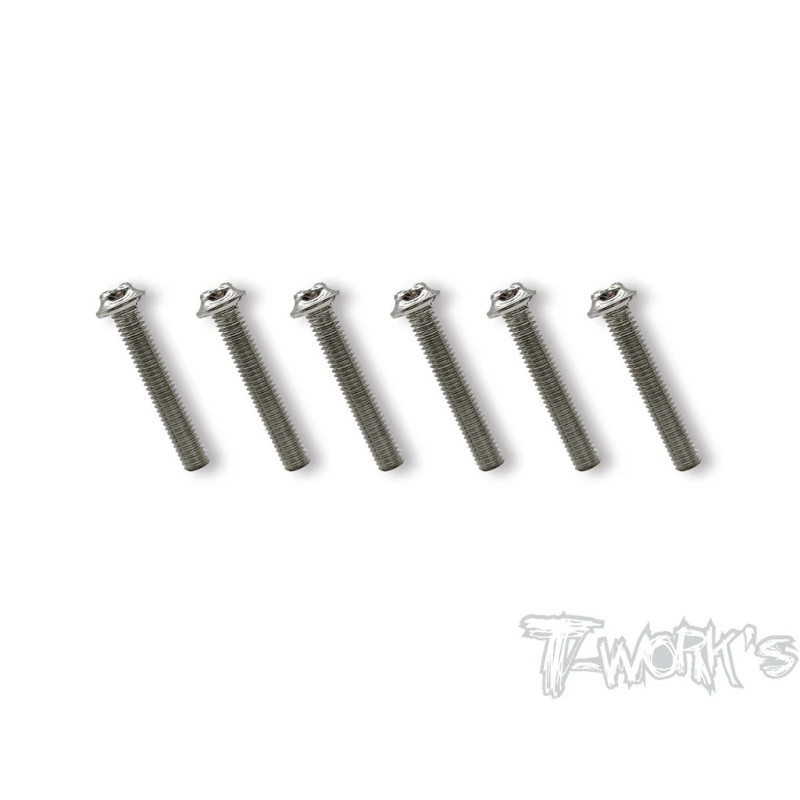 Vis Acier NICKEL Tête UFO 3x18mm Inverse (6) - T-WORKS - NSS-318LU