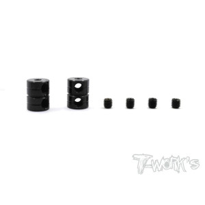 Bagues d'arrêt 2mm Doubles V2 Noires (2) - T-WORKS - TA-108BK