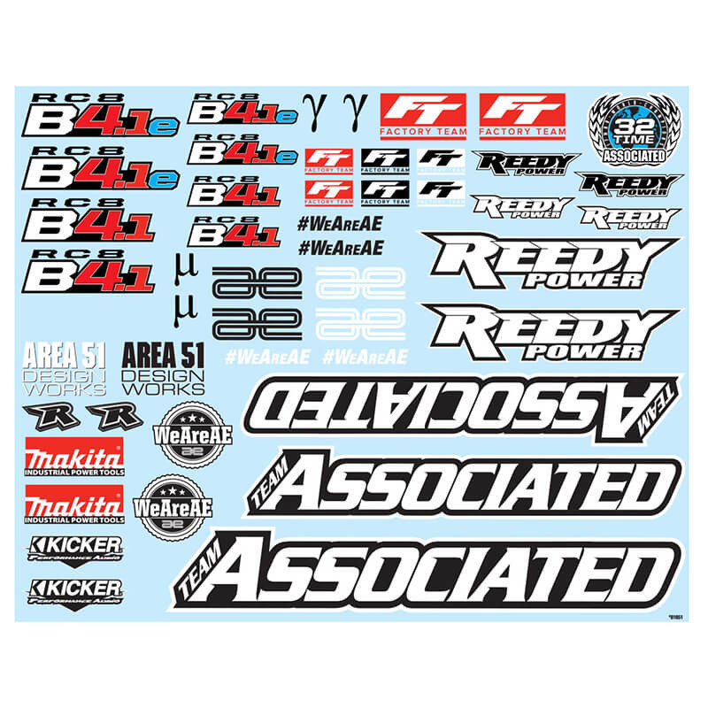 RC8B4.1/e Planche de stickers - ASSOCIATED - 81651