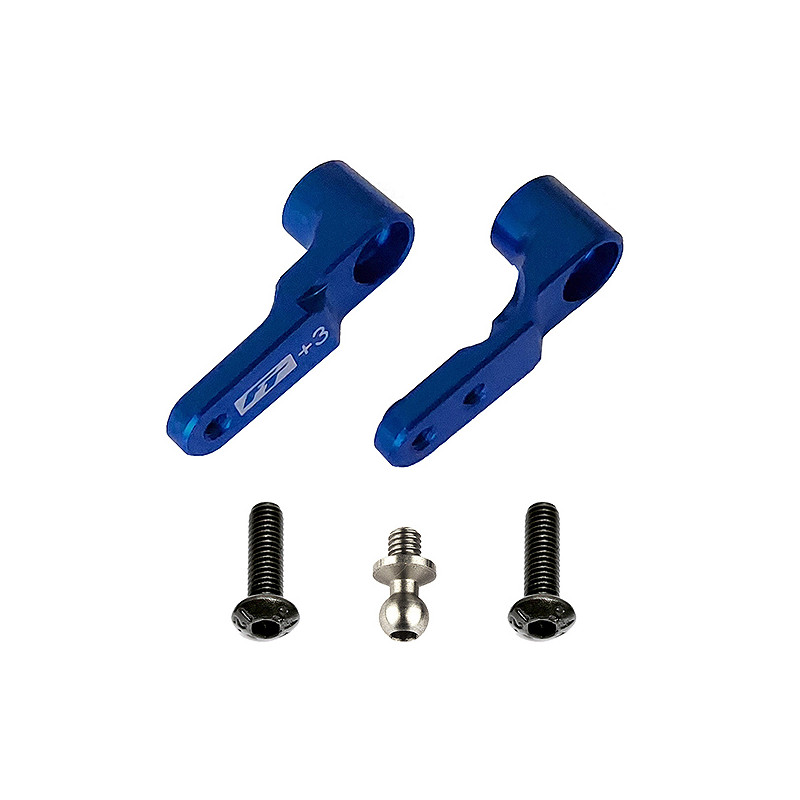 B6.3 Bras de direction alu +3mm Bleu - ASSOCIATED - AS91914