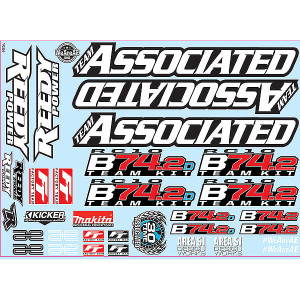 RC10B74.2 DECAL SHEET - ASSOCIATED - 92356