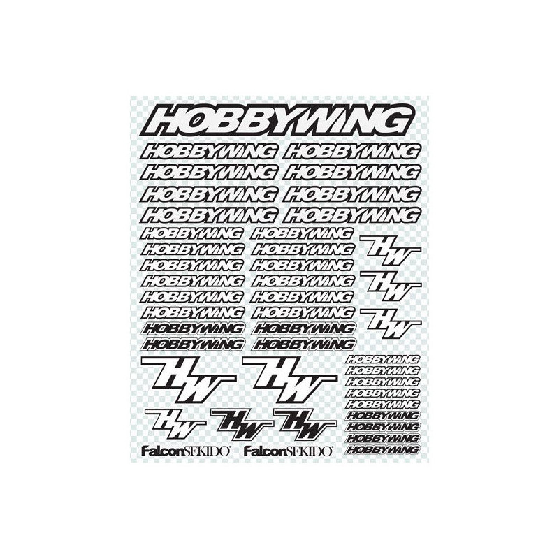 BLACK/WHITE DECAL SHEET - HOBBYWING - D0001BK/W