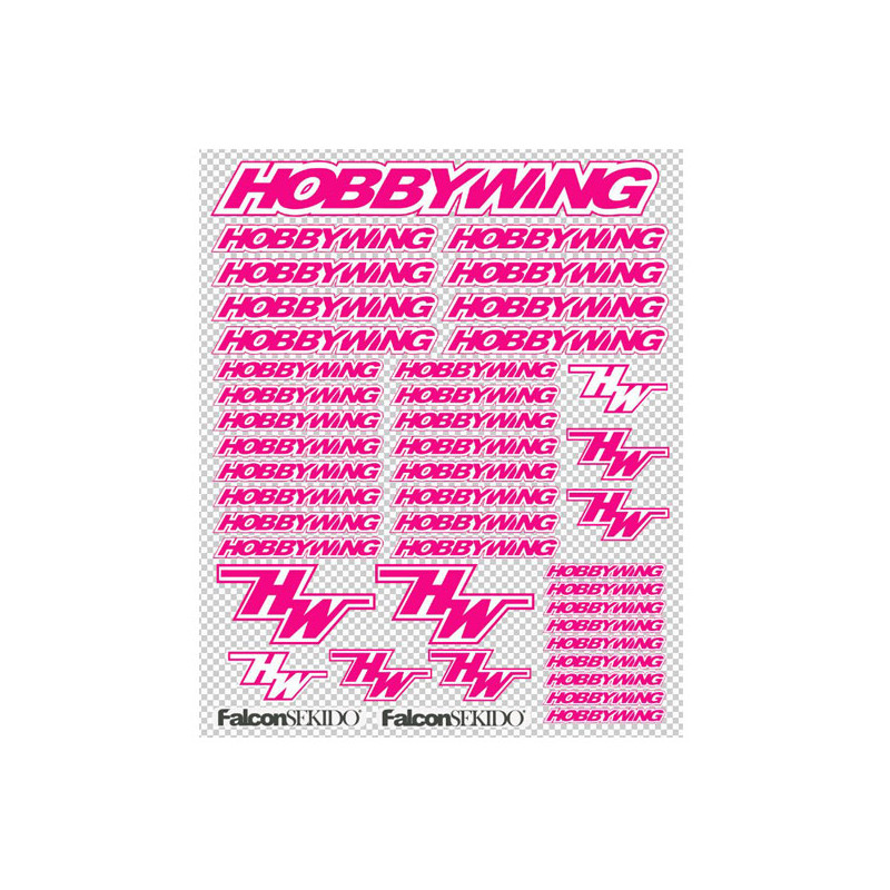 PINK/WHITE DECAL SHEET - HOBBYWING - D0001P/W