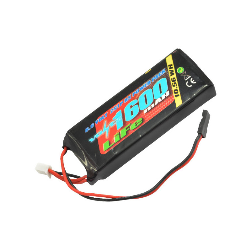 Voltz accus de réception life plat 1600mah 2S 6.6V  - VOLTZ - VZ0250