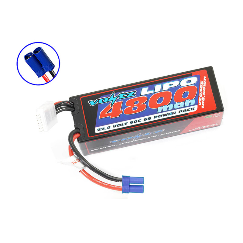 6S 4800mah 22.2V 50C EC5 HARDCASE LIPO - VOLTZ - VZ0365EC5